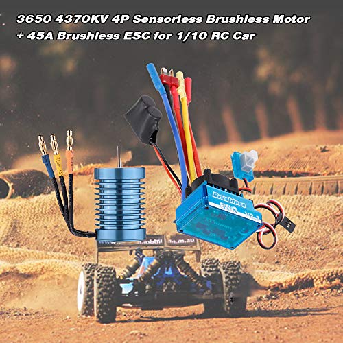 GoolRC 3650 4370KV 4P Sensorless Brushless Motor 45A Brushless ESC?Electric Speed Controller? 1/10 RC Off-Road Car