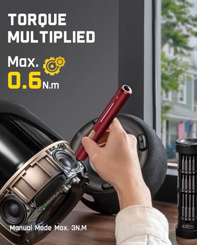 Fanttik E2 Ultra Electric Screwdriver, Precision Screwdriver Set (Red) | 50 Magnetic Bits, 5/32''Hex Shank, 0.6N.m, RevoStor Magnetic Storage, Repair Kit for PC, Phone, 3D Printer, RC Cars, Drone - color: Burgundy Red