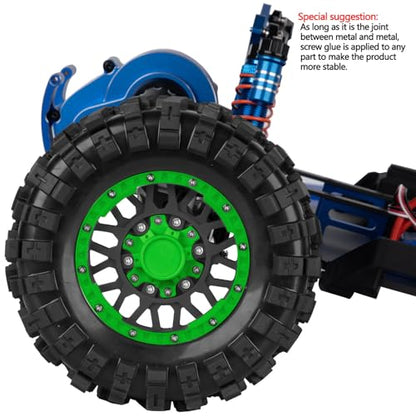 12mm/14mm/17mm RC Truck Wheel Tires for 1/10 Rustler Stampede Hoss,Granite Vorteks Big Rock,Axia 1 L0si Red cat Rc 4wd,Hard Plastic RC Truck Tires,RC Monster Truck Car Wheels,4PCS Green - color: Green&black