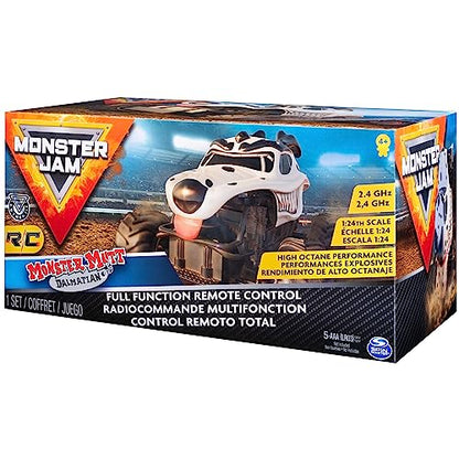 Monster Jam, Official Monster Mutt Dalmatian Remote Control Monster Truck for Boys and Girls, 1:24 Scale, 2.4 GHz, Kids Toys for Ages 4-6+ - style: Mutt Dalmatian
