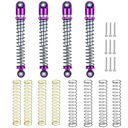 RC-Hub 4Pcs Aluminum Shock Absorber Damper 48mm for 1/24 Axial SCX24 90081 Deadbolt AXI00001 AXI00002 AXI00004 AXI00005 AXI00006 RC Crawler Car(Purple+Black) - color: Purple+Black
