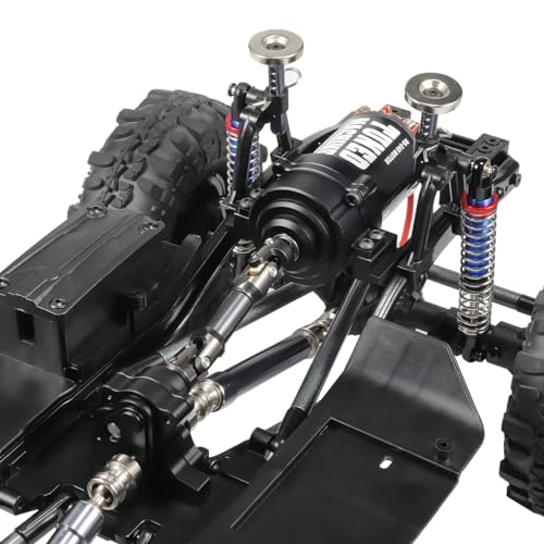 Metal Front Planetary Gearbox Transfer Case Transmission Drive Shaft Skid Plate Set for 1/10 RC Rock Crawler SCX10 II 90046 Chassis Metal Prefixal Gearbox Upgrade (Black) - color: Black
