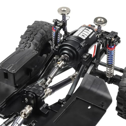 Metal Front Planetary Gearbox Transfer Case Transmission Drive Shaft Skid Plate Set for 1/10 RC Rock Crawler SCX10 II 90046 Chassis Metal Prefixal Gearbox Upgrade (Black) - color: Black