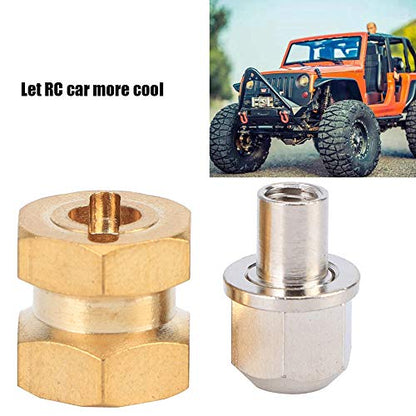 RC Hex Hub, 12mm Hex Extension Adapter, Brass Wheel Hex Hubs Spacers for 1/10 RC Crawler SCX10 90046 D90 Redcat Gen 8 V2 Gen7 pro, Set of 4 (12mm)