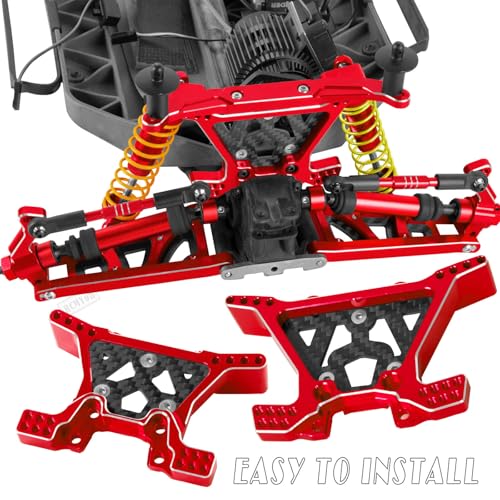 Upgrades Part for 1/10 Slash 4x4 VXL,Alloy Suspension Arm,Shock Absorber,Caster Block,Steering Blocks,Stub Axle Carriers,Steering Bellcranks,Shock Tower,Body Mounts,Drive Shaft,Links,Red - color: Red - (1 Set)