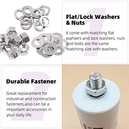 Swpeet 30Pcs SAE 304 Stainless Steel 1/2-13" Hex Nuts and #1/2 Flat Washers with #1/2 Split Lock Washers Assortment Kit, Coarse Thread Hexagon Nut for Home Automotive Shop Use - size: #1/2-13 Hex Nuts & Washers
