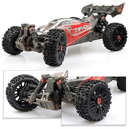 Aimrock 4PCS 1/8 RC Buggy Wheels & Tires 17mm Wheel Hex Pre-glued for Arrma Typhon 6S 3S Talion 6S Team Losi HPI RC Off Road Car