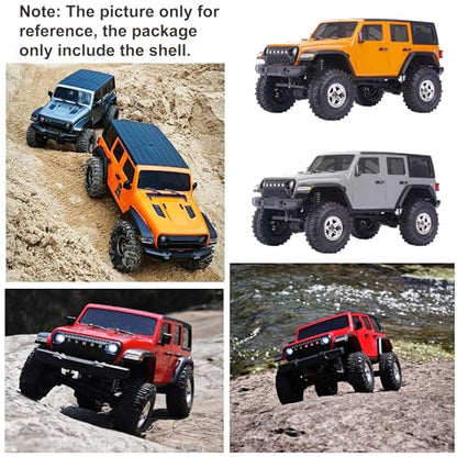 6.10inch/155mm Wheelbase Plastic Texture Hardtop Body Shell Kit Replacement Part for 1:18 RC Car Crawler Car for TRX4M Bronco Defender AX8560 Chassis Upgrade Accessories (Army Green) - color: Army Green