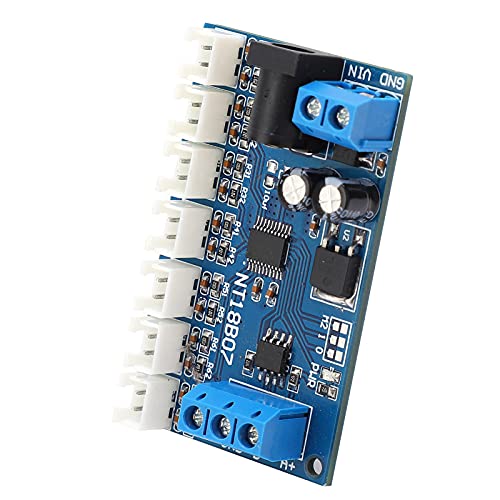 RS485 Temperature Sensor Module, Industrial Grade 7 Channel Temperature Measurement Board with Wide Voltage Range 6?24V for PLC Systems and Automation Control
