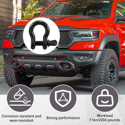 30 Pack 3/8" D Ring Shackle Heavy Duty with Screw Pin Galvanized Coating for Rigging Tow Strap Winch Off Road Truck Vehicle Recovery - size: 3/8"
