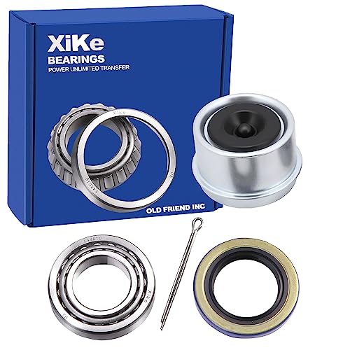 XiKe 2000-2200 Lbs Axles Trailer Bearings Kit L44649 L44610, 1 Set | Fits 1-1/16" 2000-2200 Lbs Axles, 12192TB Seal OD 1.980", Dust Cover & Cotter Pin, Rotary Quiet High Speed, Durable - size: L44649/L44610, style: 1 Set