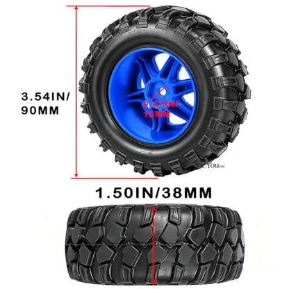 RC Wheels and Tires Off Road Monster Truck TRX E-REVO Summit HPI SAVAGEGT-2XS REDCAT Volcano-16 for 1/12 1/14 1/16 E-REVO RC 16208 16209 16210,Rc Plastic Wheels,Navy Blue - color: Navy Blue- (Rc Wheels Tires)
