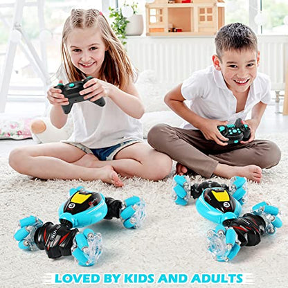 DDAI Gesture Sensing RC Stunt Car, 2.4GHz 4WD Hand Controlled & Remote Control Transforming Vehicle with 360° Flips, Birthday Toy Gifts for Boys Ages 6-12