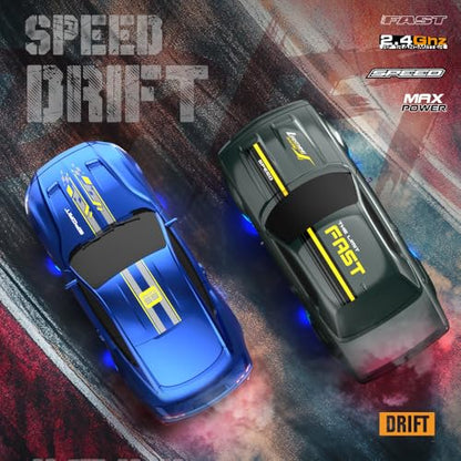 1:43 Scale Mini RC Drift Car, 2.4GHz 4WD Desktop RC Drift Car, 15KM/h Handheld Racing Mini Vehicle with LED Lights, Speed Switching Racing Sport Toy for Adults Teens (Purple) - size: Purple