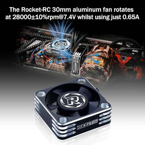 30mm RC Motor Fan 28000RPM ESC Cooling Fan for RC Car 1/8 1/10 1/12 Scale 540 550 Brushless Motor (Black Silver) - style: 30mm Black Silver