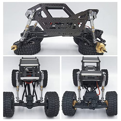 Aluminum RC Shocks Adjustable 53mm Long Shock Absorber Damper for 1/24 Axial Modified Scx24 Vehicles Upgrade Parts (Grey) - color: Grey