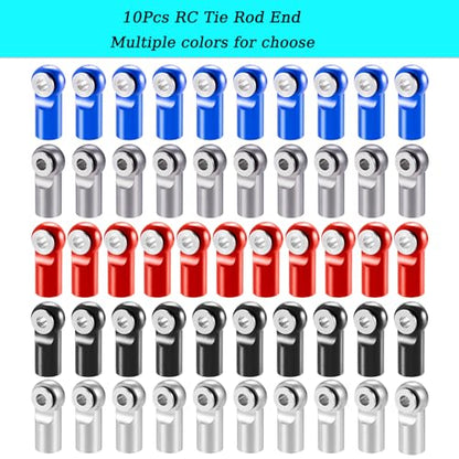 MOHERO 10Pcs M2 Tie Rod End Ball Joint Link Ball Head Holder for RC Car Truck Upgrade Part (Red) - color: Red