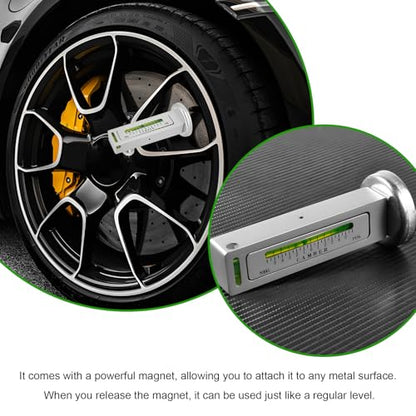 Adjustable Magnetic Gauge Tool, Automotive Wheel Hub Alignment Tools Portable Camber Gauge, Camber Castor Strut Hub Alignment Instrument Tire Repair Tool for Cars Trucks RVs