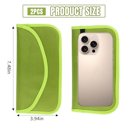 2PCS Faraday Bag for Phones and Car Keys, Keyless Entry RFID Signal Blocking Bag Key Fob Protector, Anti-Theft Faraday Pouch for Cell Phone Privacy Protection, Signal Shielding (Green) - color: Green