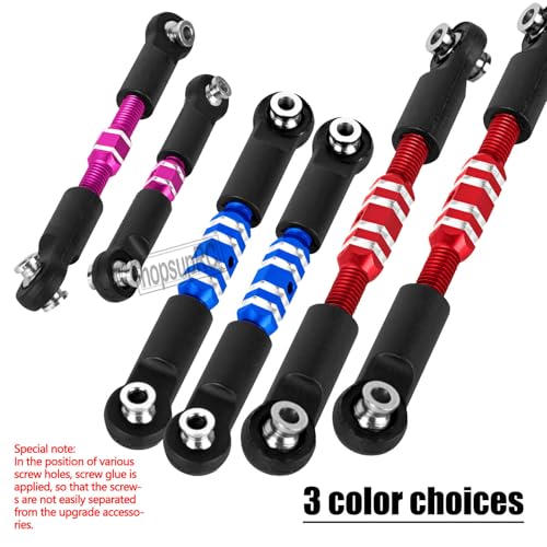 RC Aluminum Adjustable Turnbuckles Camber Links Toe Link Upgrades Part for 1/10 Senton/Granite/Vorteks 3S BLX(Mega 550).Alloy Adjustable Turnbuckles Hops Up.Navy Blue(6PCS) - color: Blue(for 1/10)
