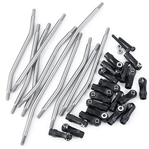 1set/10pcs Stainless Steel Link Rod Ends Linkage for Axial Wraith 90018 1/10 Crawler Car Upgrade Parts