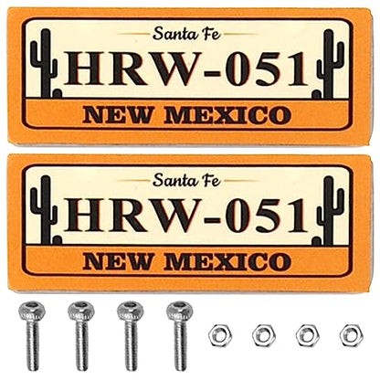 2PCS HIRCQOO Metal RC Car License Plate Decorations Accessories Compatible with Traxxas TRX-4 Tamiya CC01 Axial SCX10 D90 1/10 RC Crawler Car (HRW051) - style: HRW051