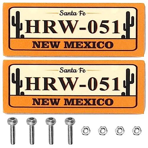 2PCS HIRCQOO Metal RC Car License Plate Decorations Accessories Compatible with Traxxas TRX-4 Tamiya CC01 Axial SCX10 D90 1/10 RC Crawler Car (HRW051) - style: HRW051