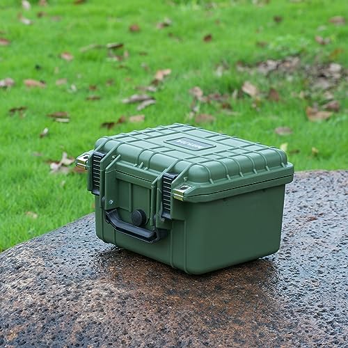 MEIJIA Portable All Weather IP67 Waterproof Camera Case,hard case with Customizable Fit Foam,Fit Use of Drones,Camera,Equipments,10.62 x9.68x6.87inches(Green) - color: Green, size: 10.62 x 9.68 x 6.87 inches