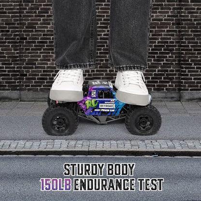 Remote Control Truck,1:12 4x4 Offroad Waterproof RC Amphibious Monster Toys | 2 Rechargeable Batteries Dual Motors Crawler Vehicle Monster Trucks for kids Adults Birthday Christmas Gift Toys - color: Blue