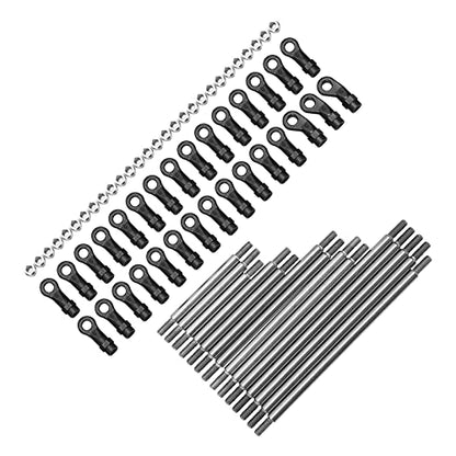 RC Pull Rod Link Rod Set, RC Metal Link Tie Rod Pull Rod with End Ball Set Lower Body Weight for G63 6WD 1/10 RC Car