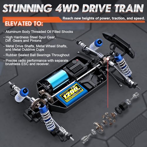 HAIBOXING 16890SA 1/16 Scale 4WD Brushless RC Truck Max 40 MPH Fast RC Cars | All Terrains, RC Car with Independent ESC, 4X4 Off-Road Semi-Truck for Boys and Adults; 3S Battery Applicable (not Included). - color: 16890sa Green