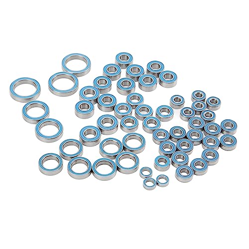55PCS RC Car Bearings, Steel Sealed RC Ball Bearings Kit 1/10 Remote Control Replace Parts for Remote Control Crawler Cars