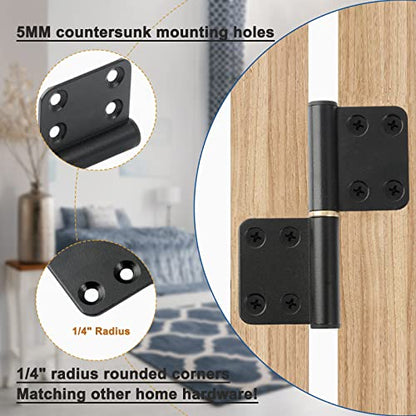 12 Pcs 4 Inch Lift Off Flag Hinges - Black Removable Door Hinges - size: 6 left + 6 right