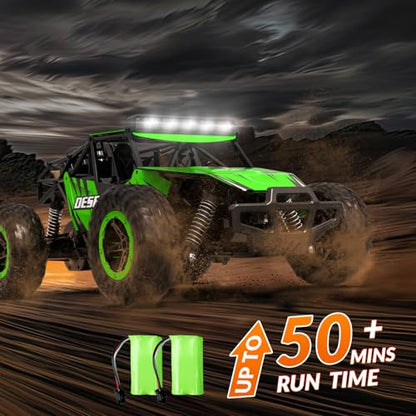 RACENT Remote Control Cars for Adults - 1:16 Scale 20kph Fast RC Truck All Terrain Off-Road Monster Truck for Adults with 2 Rechargeable Batteries (Green) - color: Green