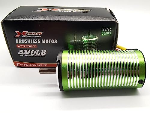 XTEAM 3674 1900KV Brushless Motor 2400W 78A 31V 4-Pole Design, Suitable for 1/8 1/10 1/12 RC Electric Racing Car, Buggy, RC Boat - size: 3674-1900KV