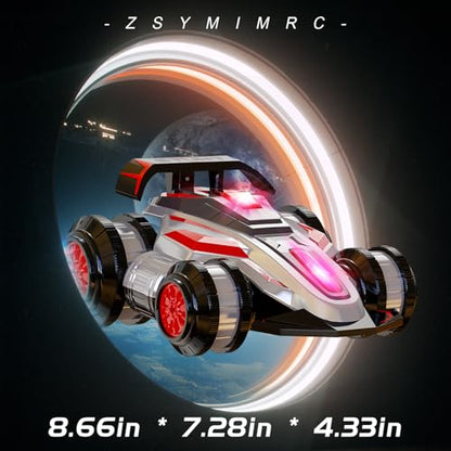Remote Control Stunt Car, High Speed Drift Deformation RC Car with LED Lights, 2.4GHz Controller, Red Toy Vehicle for Kids Ages 4-16 - color: Red