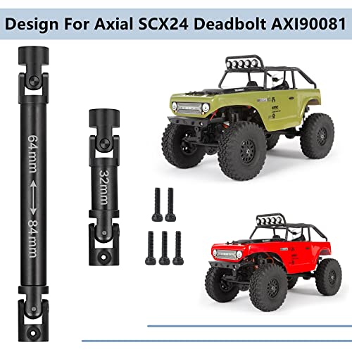 MORLORDY RC Metal Steel Drive Shafts Driveshafts 64+32mm for 1/24 RC Crawler Car SCX24 Upgrades AXI90081 Deadbolt Accessories