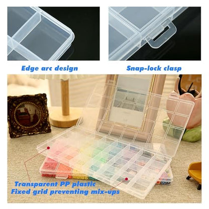 32-Grid Clear Plastic Beads Jewelry Organizer Box Small Parts Storage-2pack - color: 2 pack