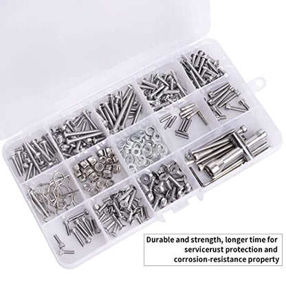 290PCS RC Screw Kit for 1/10 Traxxas Slash-M2.5 M3 M4 Hex Screws Washers Locknuts Body Clips Wheel Pins Hardware Fastener Spare Parts