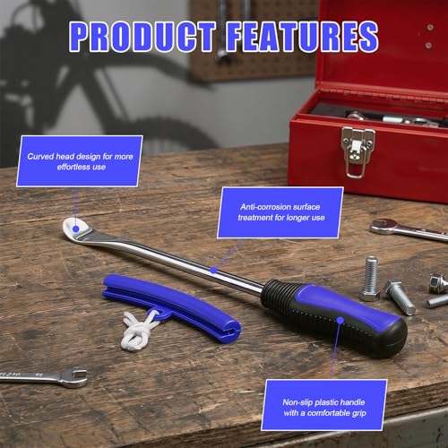 26 PCS Tire Spoons, Professional Tire Spoon Lever Changing Tool with Storage Bag, Universal Steel Tyre Spoon Kit with 4-Way Valve Tool & Rim Protector for Motorcycle Dirt Bike