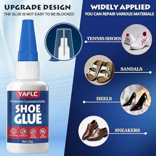 Shoe Glue Sole Repair, Super Glue for Shoes Heavy Duty 40g | Waterproof Flexible Instant Adhesive Shoe Glues Sole Repair, Boot Repair, Sneakers, Athletic Shoes, Heels, Sandals - style: Shoe Glue