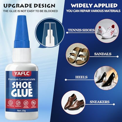 Shoe Glue Sole Repair, Super Glue for Shoes Heavy Duty 40g | Waterproof Flexible Instant Adhesive Shoe Glues Sole Repair, Boot Repair, Sneakers, Athletic Shoes, Heels, Sandals - style: Shoe Glue