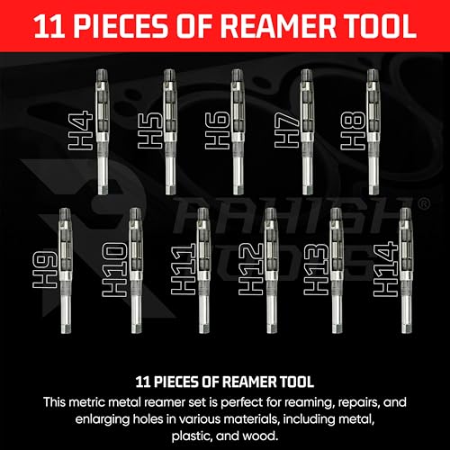 Adjustable Hand Reamer Tool H4 to H14 Sizes - 15/32" to 1-1/2” Reaming Tool for Precise Hole Finishing with 6 Carbon Steel Blades - Hand Tools Reamers for Metal & Wood - 11.90mm - 38.10mm | 6 Expandable Blades, Carbon Steel Build, 11.90-38.10mm Range, Pre