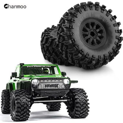 2.2 RC Crawler Tires And Wheels Beadlock Rims 1/10 RC Rubber Slingers Grappler Mud Tyres OD 136mm For 1:10 Rock Crawler Car Axial SCX10 90047 D90 TF2 Tamiya CC01 Traxxas TRX4 RGT 4PCS (Orange) - color: Orange