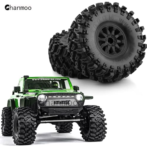 2.2 RC Crawler Tires And Wheels Beadlock Rims 1/10 RC Rubber Slingers Grappler Mud Tyres OD 136mm For 1:10 Rock Crawler Car Axial SCX10 90047 D90 TF2 Tamiya CC01 Traxxas TRX4 RGT 4PCS (Orange) - color: Orange