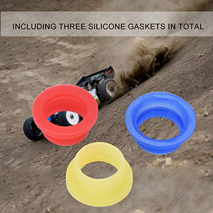 RC Engine Exhaust Gasket Set for 1/8 Scale Nitro Cars, High Temp Silicone Exhaust Gasket RC Seal, Replacement Model Car Exhaust Parts Coupler