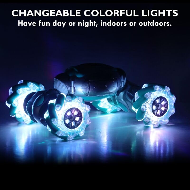 Gesture Sensing RC Stunt Car, 2.4GHz 4WD Gesture Remote Control Car Toys for Teen, 360?Double-Side Rotation Hand Controlled Twist Cars with Lights, Birthday Xmas Gifts for Teen