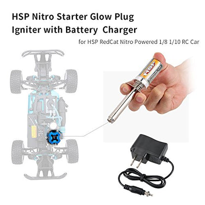 GoolRC Nitro Glow Plug Igniter Starter Tools with Battery Charger for HSP Redcat and 1/8 1/10 Nitro Engine RC Car Buggy Truck Model