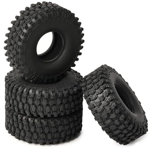 Soft 1.9 RC Crawler Tires with Foam Inserts for Traxxas TRX4 Axial SCX10 III/II Redcat Gen8 Vanquish VS4-10/H10/F10 RC4WD HPI 1/10 RC Rock Crawlers Trail Trucks RC Climbing Tyres - size: 1.9 rc crawler tires