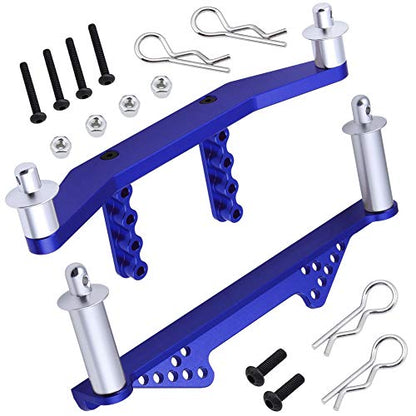 Hobbypark Aluminum Front & Rear Body Mounts with Body Posts Upgrade Parts for 1/10 Traxxas Slash 2WD Rustler Stampede VXL (Navy Blue) - color: Navy Blue